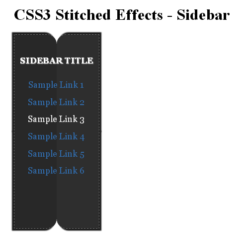 CSS3 Stitched Effects - Sidebar