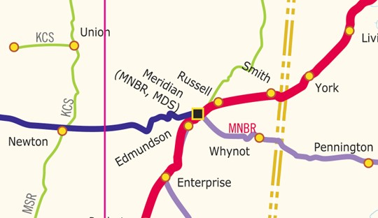 NS System Map - Meridian, MS